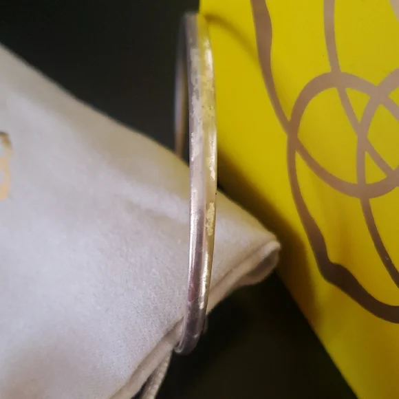 Kendra Scott Silver Thin Cuff Bangle w/ Kira Pierced Earrings - Picture 14 of 17